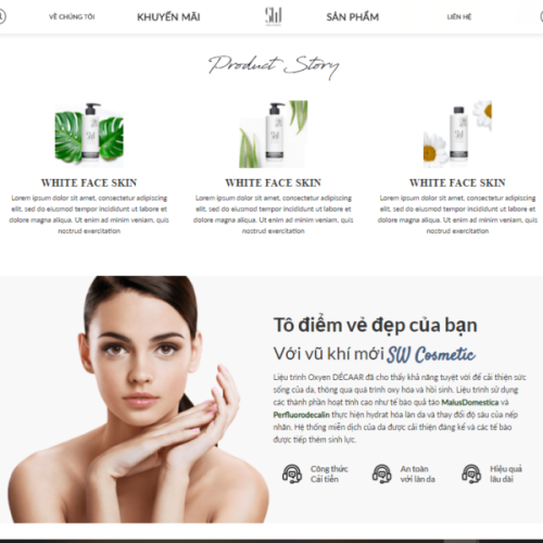 Mẫu website giới thiệu và bán mỹ phẩm